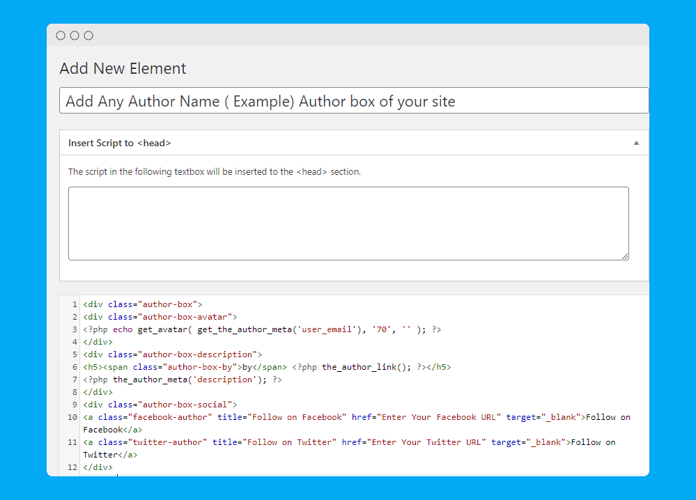 how to add author box in generate press