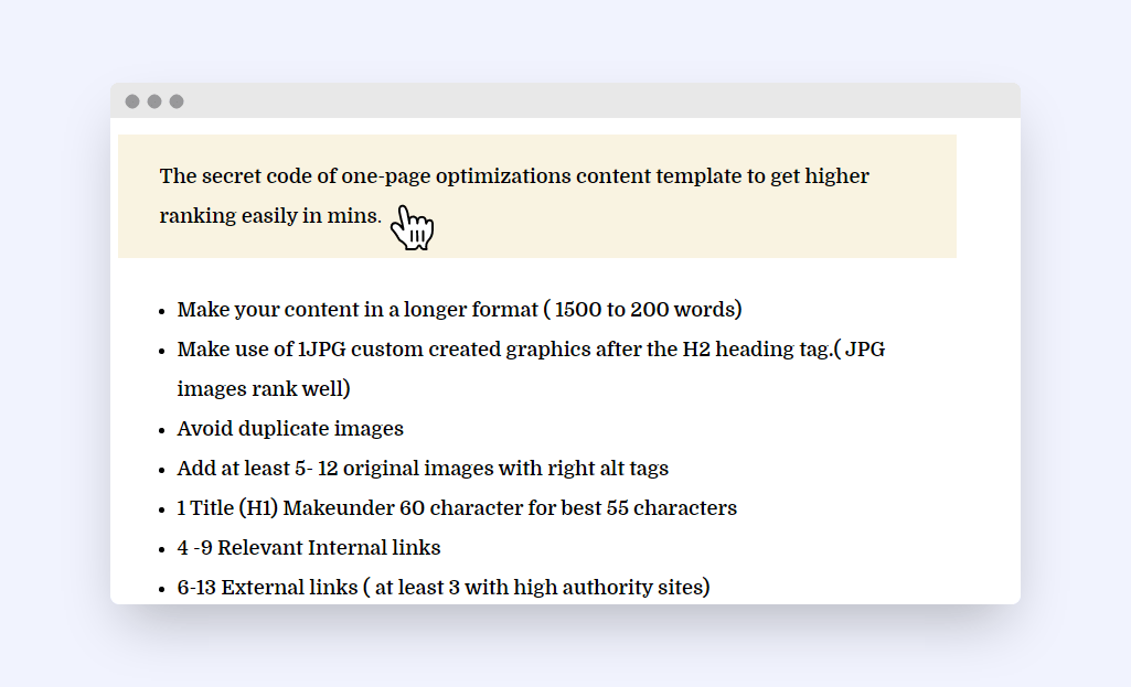 how to rank bullet listing in google