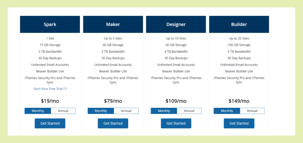 Liquids web wordpress plans