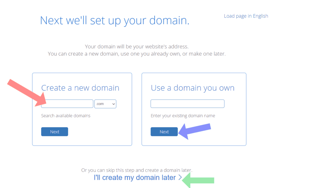 BlueHost free domain name