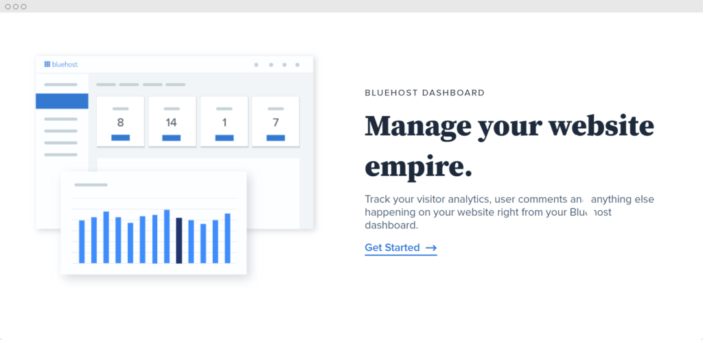 Bluehost tool dashboard