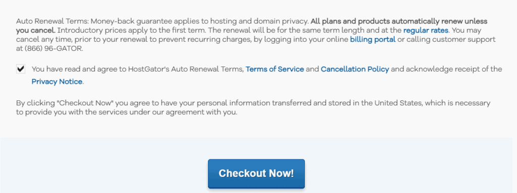 Checkout hostgator