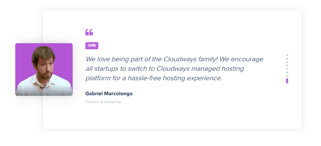 Cloudways testimonial