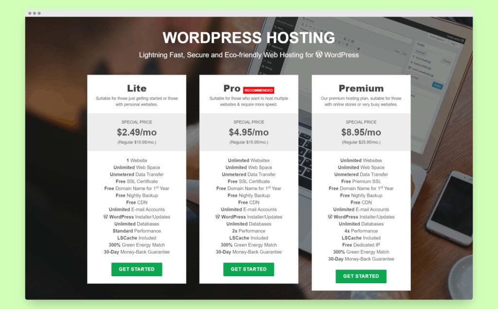 greengeeks wordpress hosting