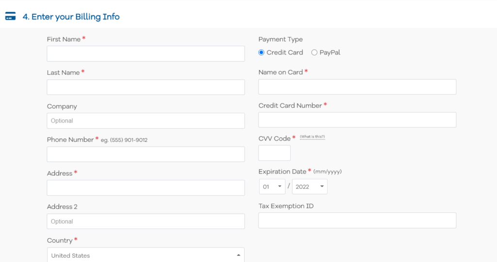 Hostgator billing info