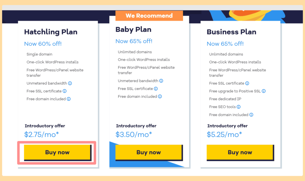 hostgator plans