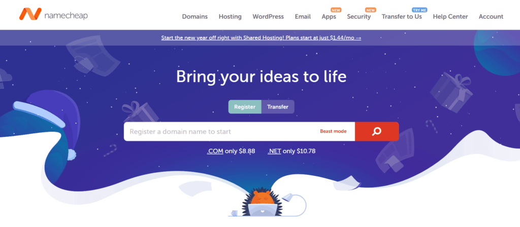 NameCheap month hosting