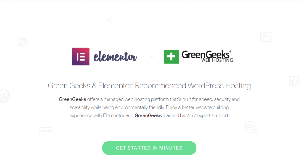 elementor recommends host greengeeks