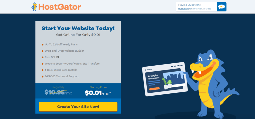 Hostgator penny plans