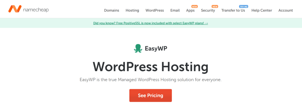 Namecheap WordPress hosting 