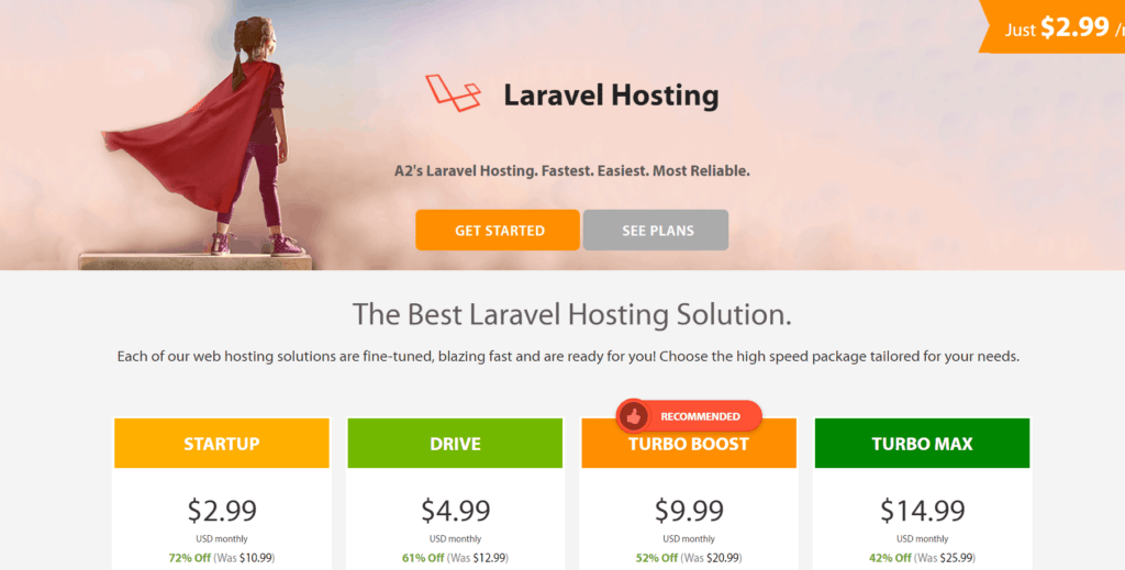 a2 hosting laravel plans pricing