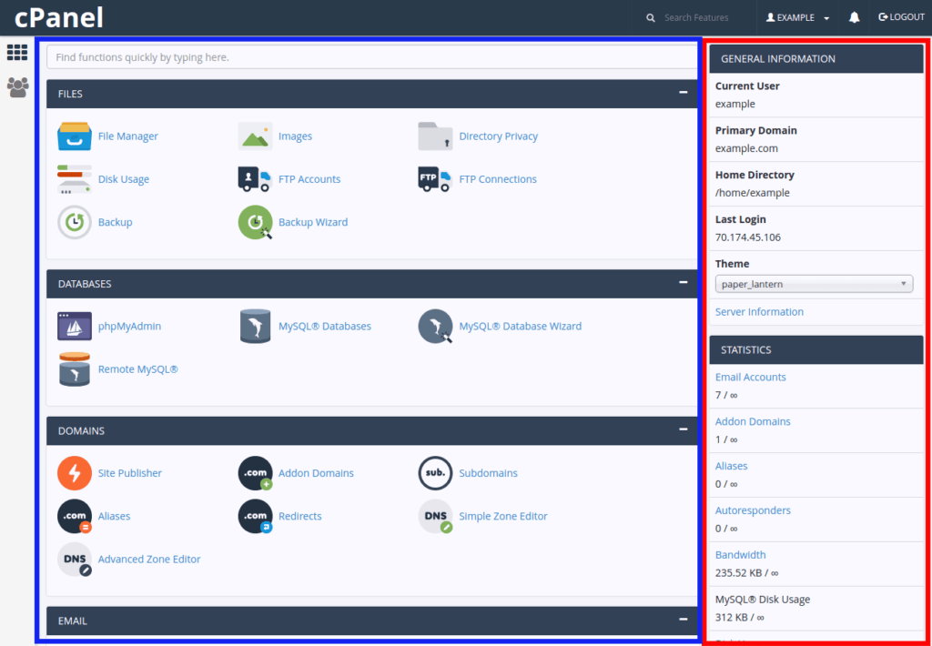 cPanel Demo hosting