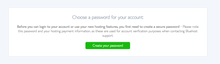 bluehost password choose
