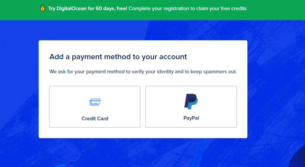 Digital ocean payment mode 