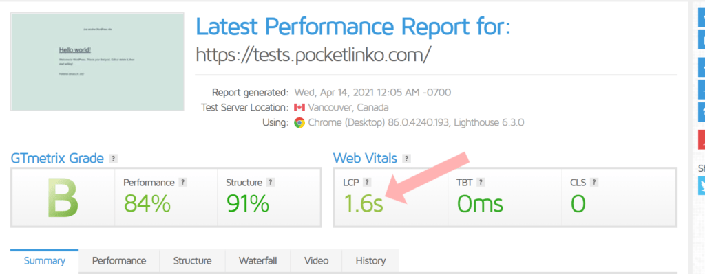 Hostinger-first-time-speed-test-installed-wordpress