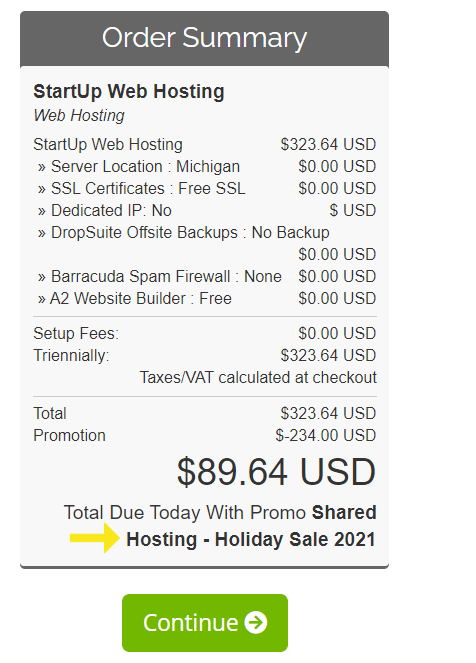 a2 hosting checkout