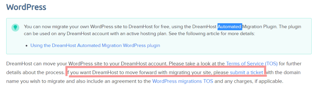 dreamhost free migration