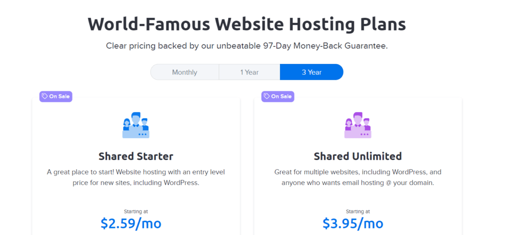dreamhost pricing plans shared