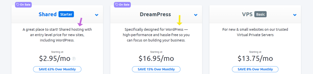 Dreamhost web hosting plans