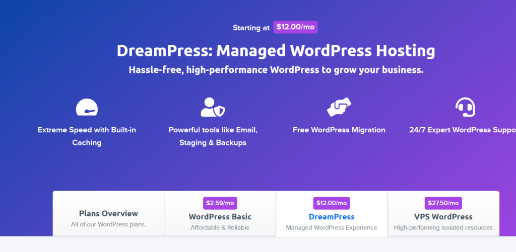 dreamhost wordpress plan