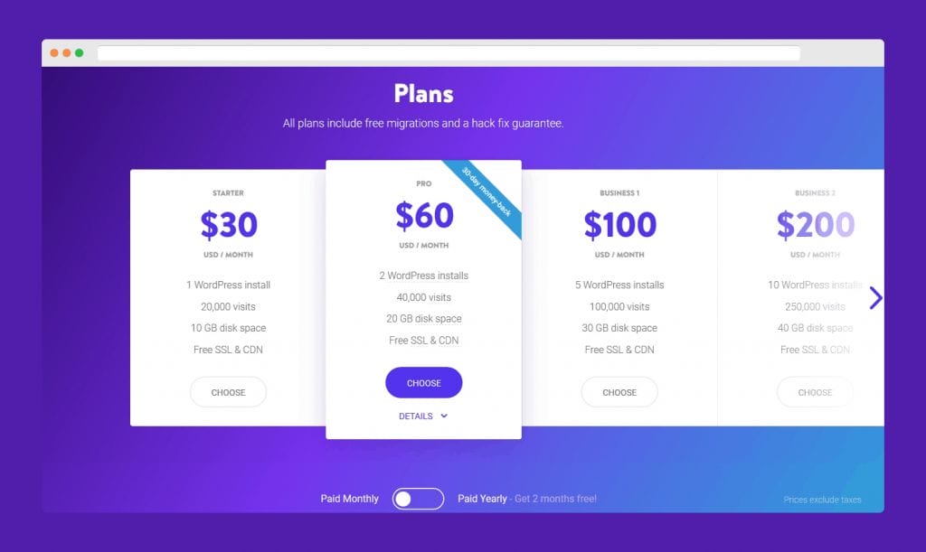 Kinsta Pricing Plans 