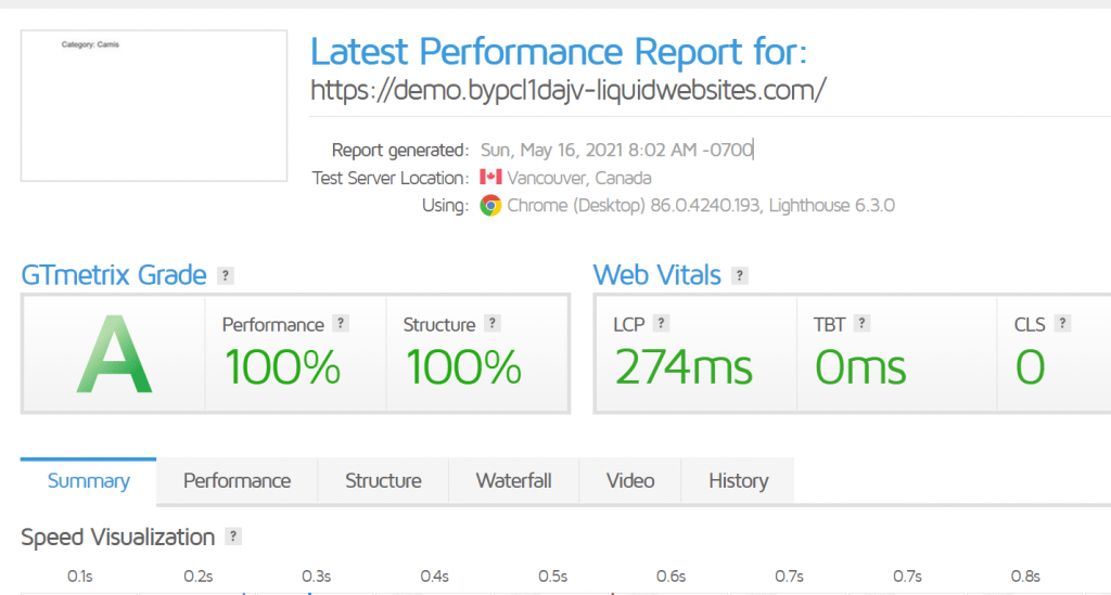Liduid web performance time 