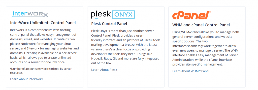 Liquid web control panel