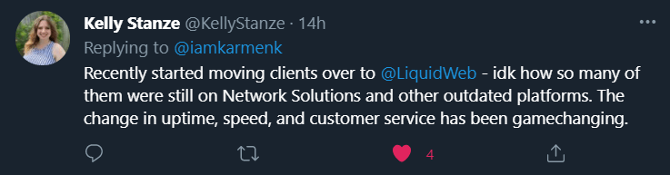 Liquid web reviews on twitter