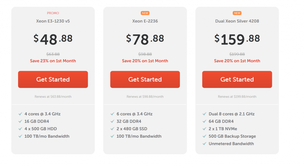 namecheap dedicated pricing plans