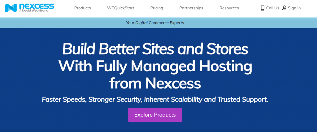 Nexcess homepage