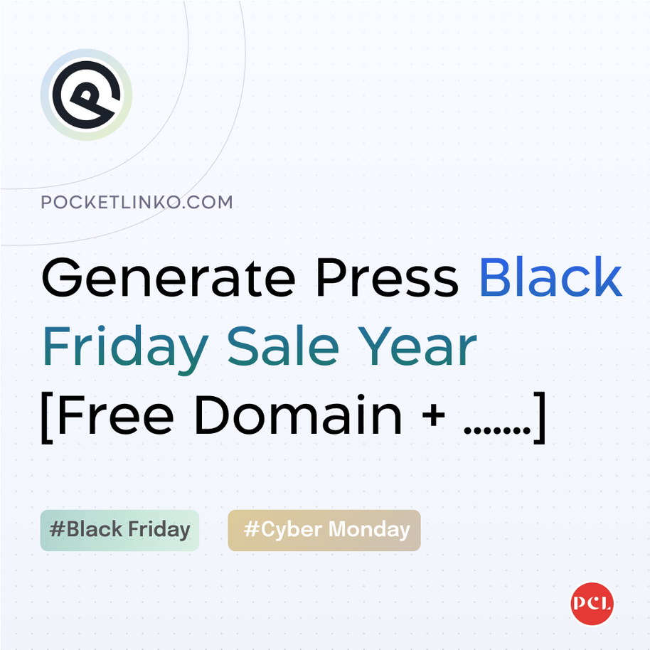 Generate Press Black Friday Deals 