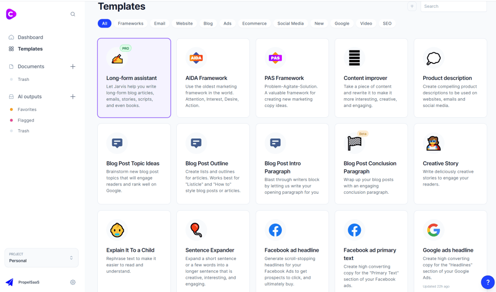 jarvi.ai dashboard