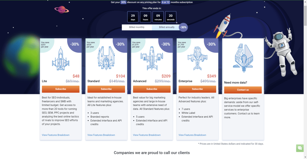 SERP STAT Black Friday PRICING