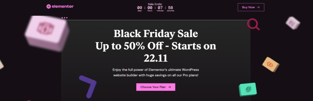 elementor black friday 2021 PAGE