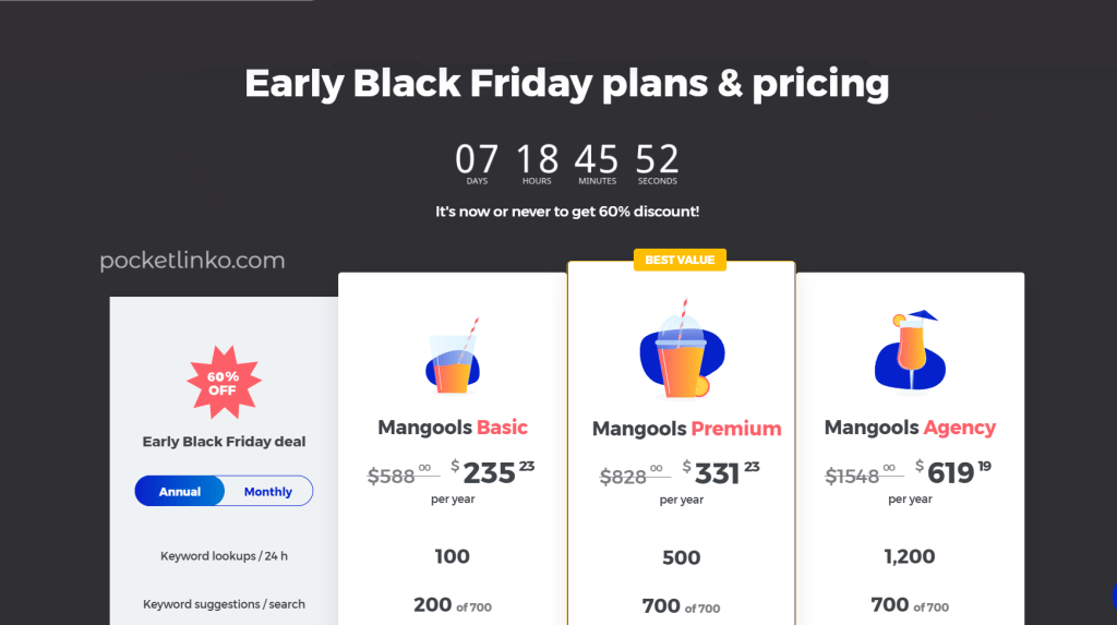 kw finder black friday pricing plans