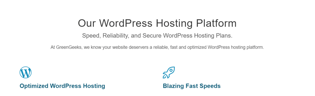 GreenGeeks WordPress Features