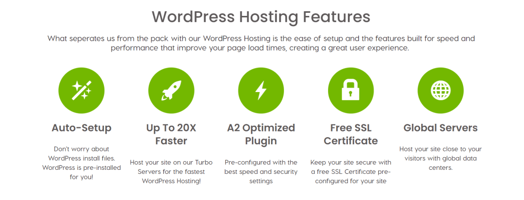 a2 hosting wordpress features 