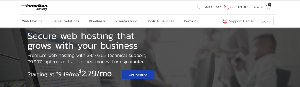 New! 10 Best Web Hosting For Small Business 2023 – PCL 8 InMotion Hosting homepage
