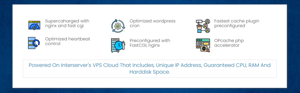 Interserver cloud wordpress vps feature