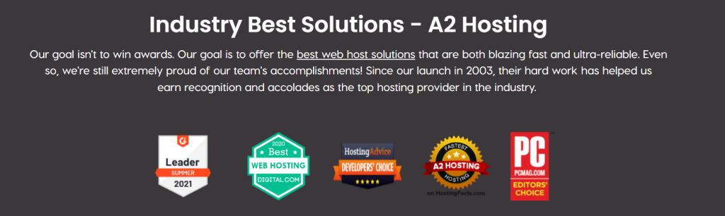 A2 hosting features