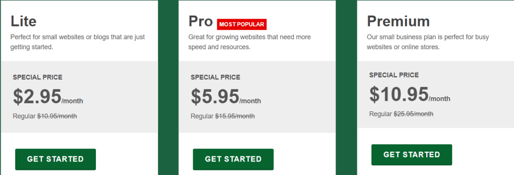 greengeeks web hosting pricing