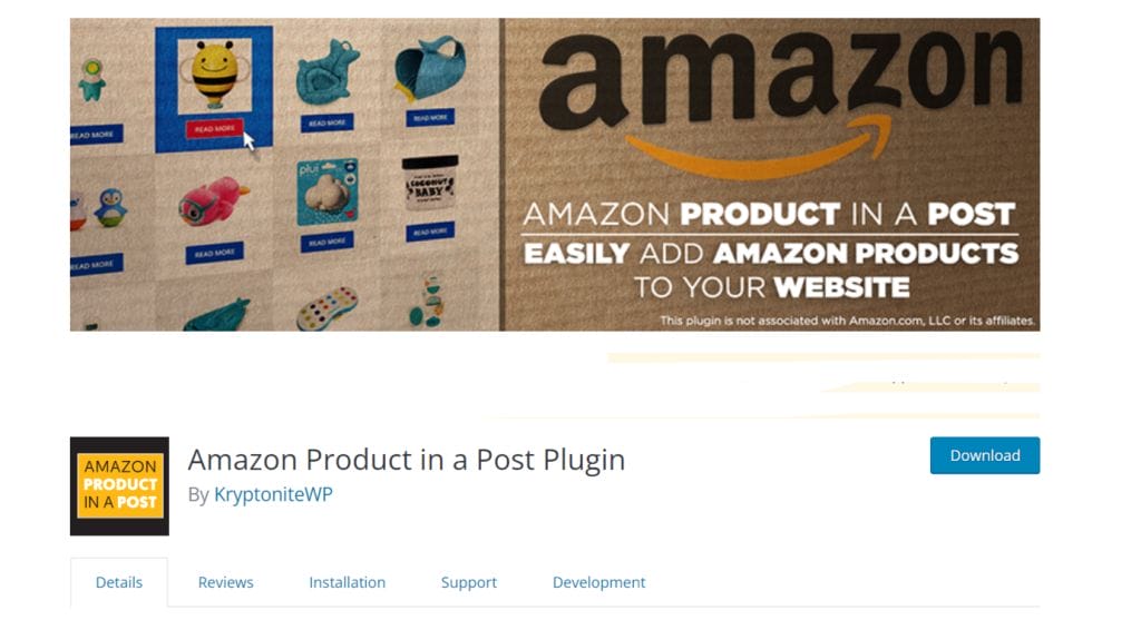 Amazon Product in a Post Plugin