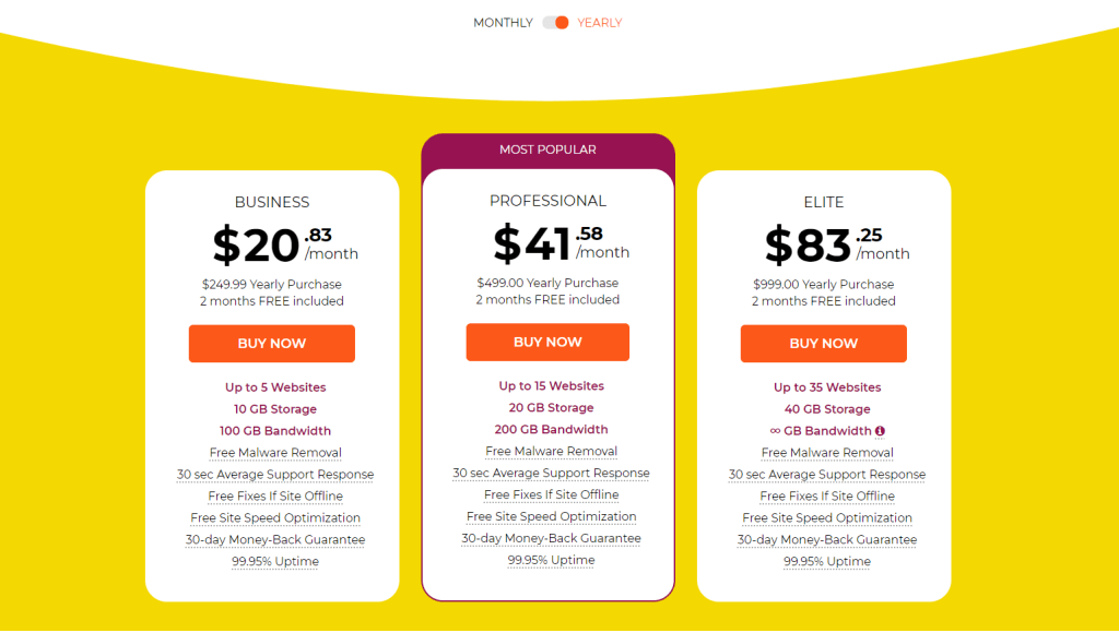 WPX Hosting pricing plans