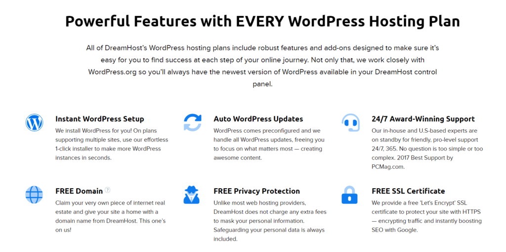 DreamHost WordPress Features