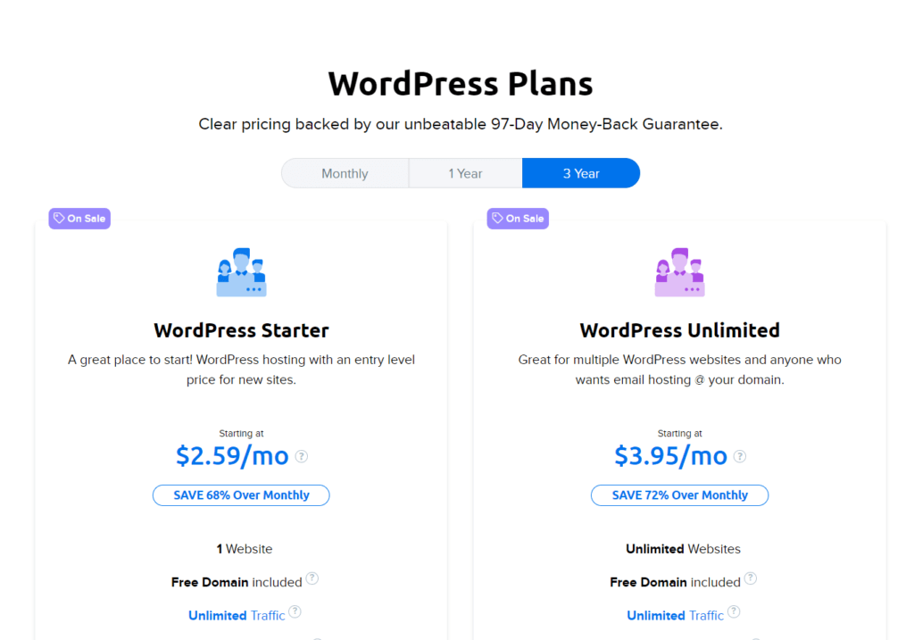 DreamHost WordPress Pricing Plans 