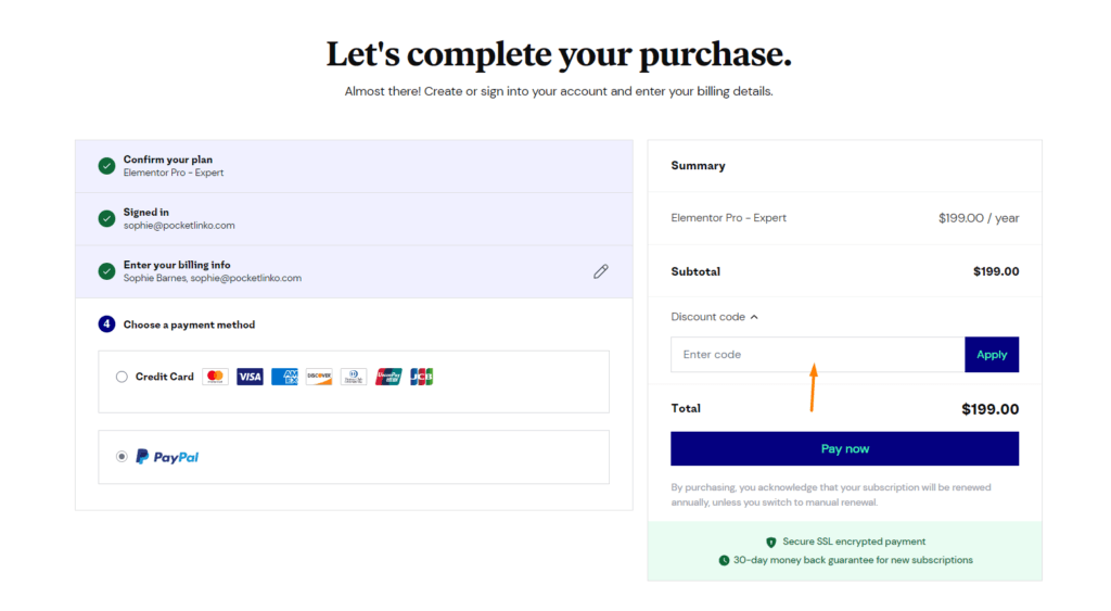 Elementor Pro Coupon Code
