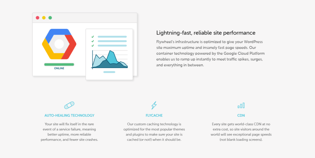 Flywheel managed wordpress hosting features