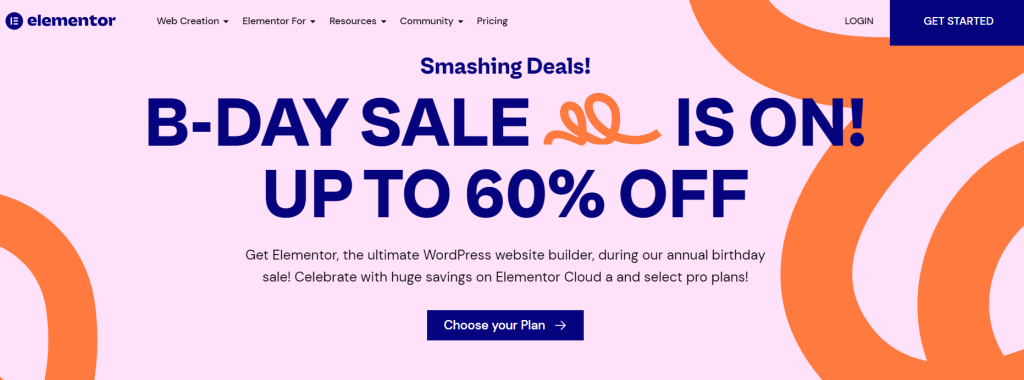 Elementor Birthday Sale 2023: Save Upto 60% Discount On All Pro Plans (Limited Sale Event) 1 Elementor Birthday Sale page