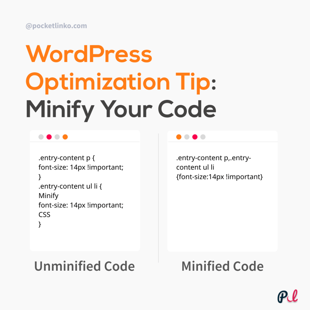 minfied-code vs unminified-code
