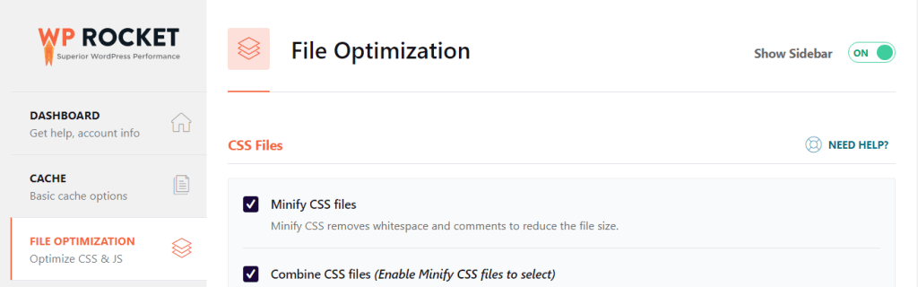 wprocket file optimization